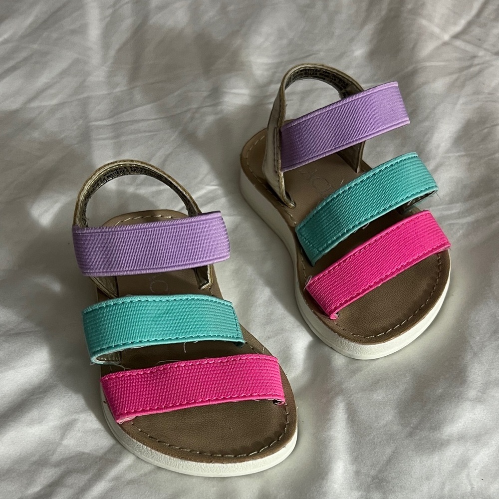 Place Kids Colorblock Strap Sandals - Pink, Teal & Lavender